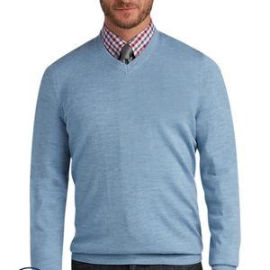 Extra Fine Merino Wool V-Neck Sweater - Size M